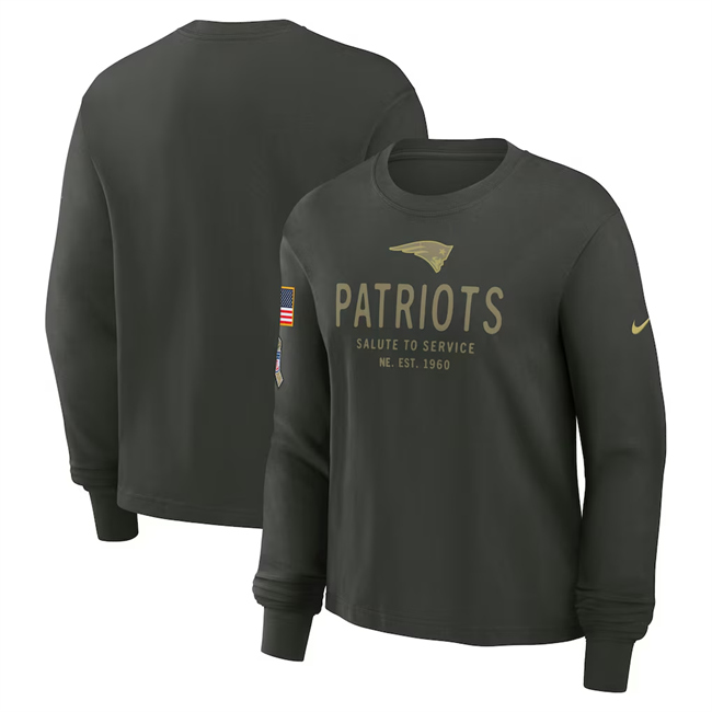 Men's New England Patriots Dark Green 2025 Salute to Service Sideline Dri-FIT Long Sleeve T-Shirt Men's New England Patriots Dark Green 2025 Salute to Service Sideline Dri-FIT Long Sleeve T-Shirt