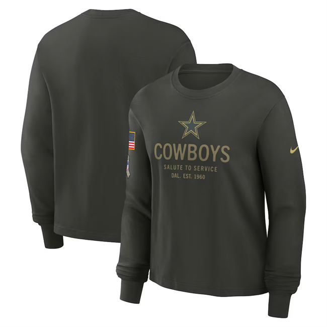 Men's Dallas Cowboys Dark Green 2025 Salute to Service Sideline Dri-FIT Long Sleeve T-Shirt Men's Dallas Cowboys Dark Green 2025 Salute to Service Sideline Dri-FIT Long Sleeve T-Shirt