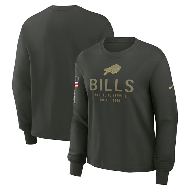 Men's Buffalo Bills Dark Green 2025 Salute to Service Sideline Dri-FIT Long Sleeve T-Shirt Men's Buffalo Bills Dark Green 2025 Salute to Service Sideline Dri-FIT Long Sleeve T-Shirt