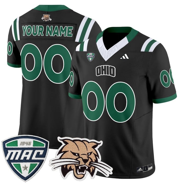 Men's Ohio Bobcats Custom 2025 F.U.S.E. Vapor Limited Stitched Football Jersey Black