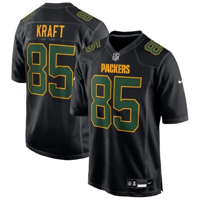 Men's Green Bay Packers #85 Tucker Kraft Nike Black Fashion Game Jersey