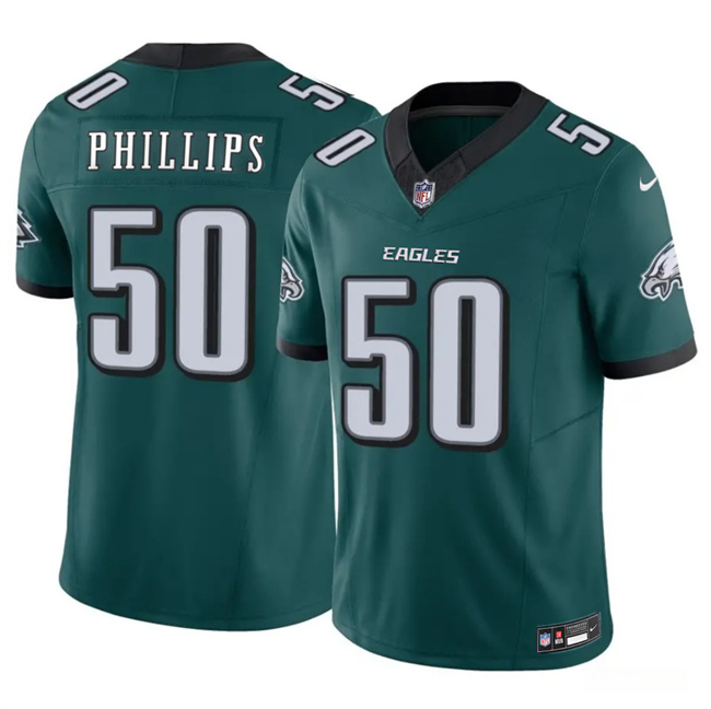 Men's Philadelphia Eagles #50 Jaelan Phillips Green 2025 F.U.S.E. Vapor Untouchable Limited Stitched Football Jersey