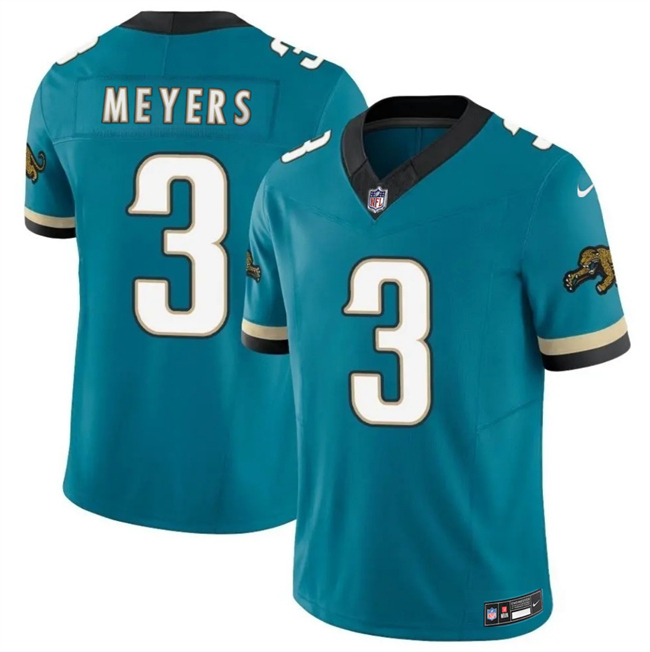 Men's Jacksonville Jaguars #3 Jokobi Meyers Teal 2025 F.U.S.E. Prowler Throwback Vapor Limited Stitched Football Jersey