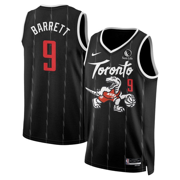 Men's Toronto Raptors #9 RJ Barrett 2025-26 City Edition Stitched Jersey Black