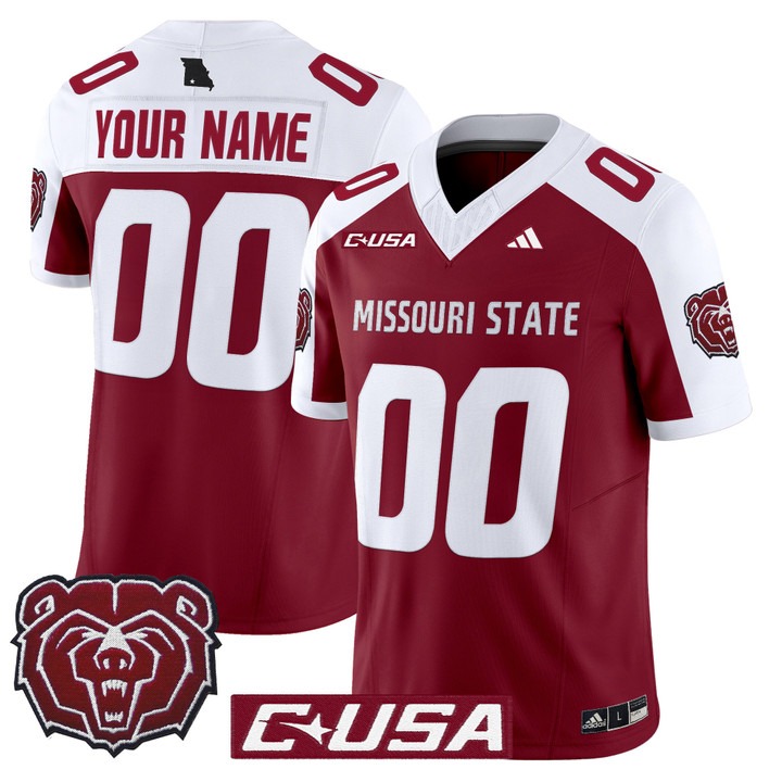 Men's Missouri State Bears Football Custom Maroon Alternate 2025 Vapor Limited Stitched Jersey
