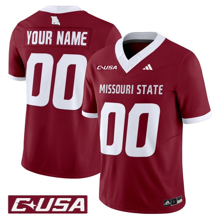 Men's Missouri State Bears Football Custom Maroon 2025 Vapor Limited Stitched Jersey