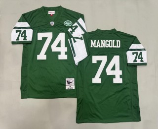 Men's New York Jets #74 Nick Mangold Green 2006 Throwback Stitched Jersey