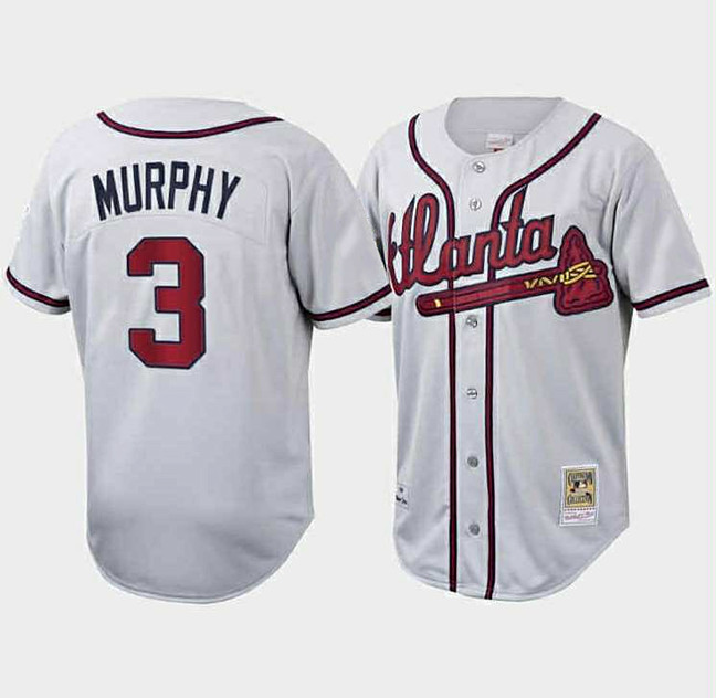 Men's Atlanta Braves #3 Dale Murphy White Stitched Baseball Jersey