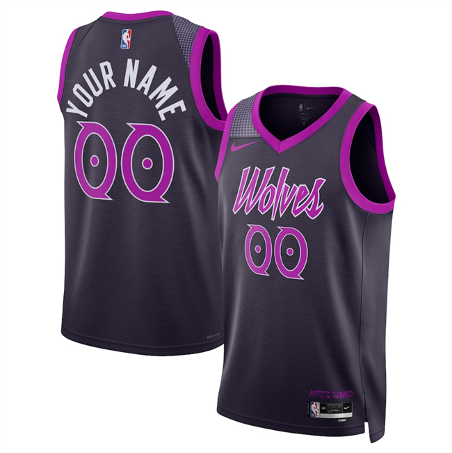 Men's Minnesota Timberwolves Custom Purple 2025-26 City Edition Stitched Jersey