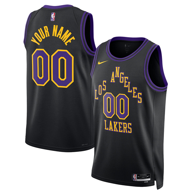 Men's Los Angeles Lakers Custom Black 2025-26 City Edition Stitched Basketball Jersey