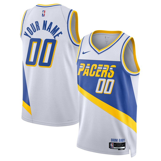 Men's Indiana Pacers Custom White 2025-26 City Edition Stitched Basketball Jersey