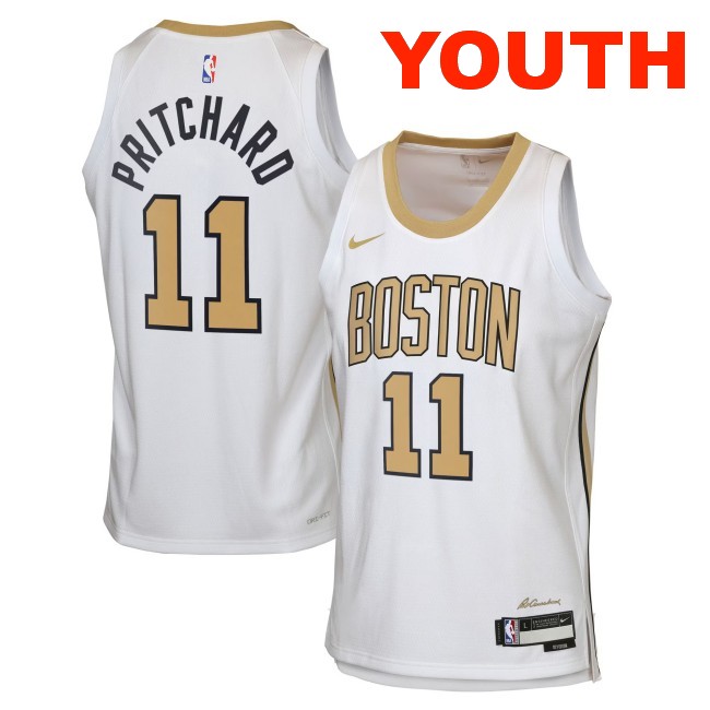Youth Boston Celtics #11 Payton Pritchard White 2025-26 City Edition Swingman Stitched Jersey