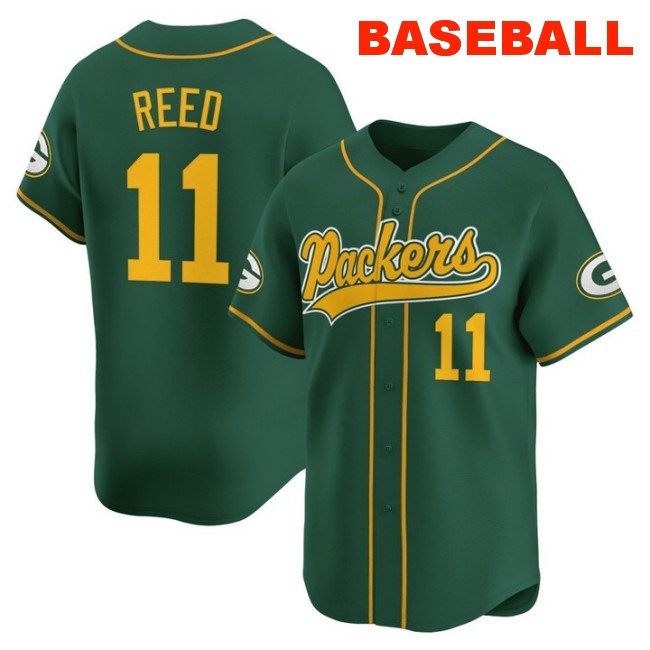 Men's Green Bay Packers #11 Jayden Reed Baseball 2025 Nike Limited Stitched Jersey Green