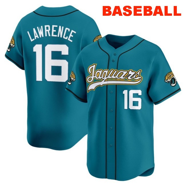 Men's Jacksonville Jaguars #16 Trevor Lawrence Baseball Nike 2025 Limited Stitched Jersey Teal