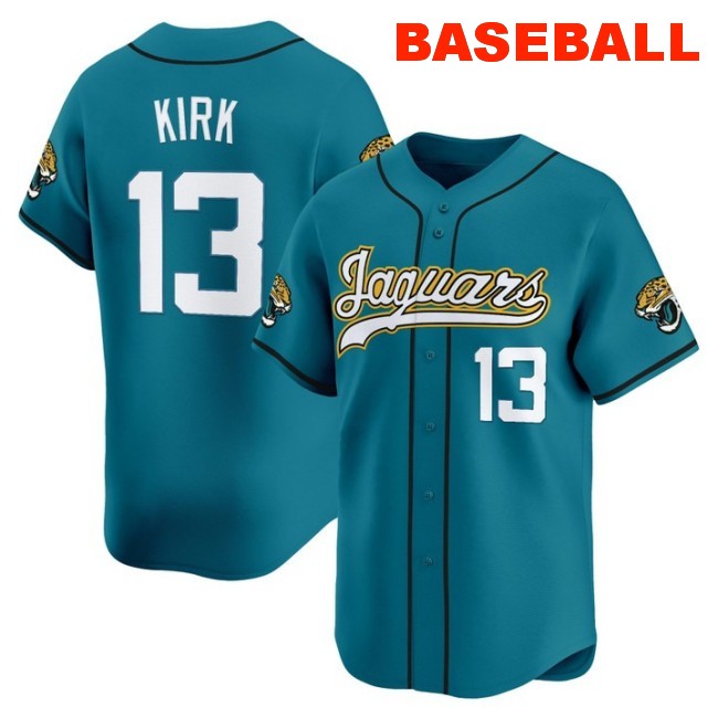 Men's Jacksonville Jaguars #13 Christian Kirk Baseball Nike 2025 Limited Stitched Jersey Teal