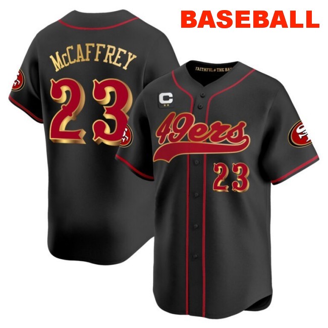 Men's San Francisco 49ers #23 Christian McCaffrey Baseball Nike 2025 “Rivalries” Vapor Limited Stitched Jersey Black