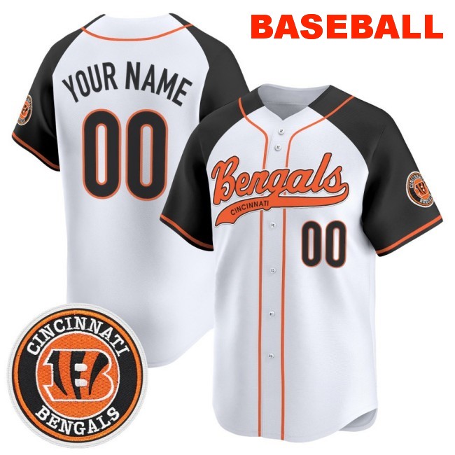 Nike Cincinnati Bengals Custom 2025 Vapor Limited Stitched Baseball Jersey Alternate
