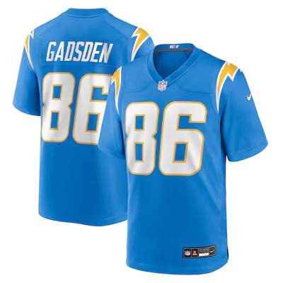 Men's Los Angeles Chargers #86 Oronde Gadsden Powder Blue Team Vapor Limited Stitched Jersey