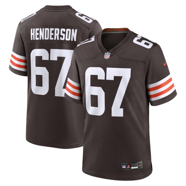 Men's Cleveland Browns #67 LaDarius Henderson Nike Brown Team Stitched Game Jersey