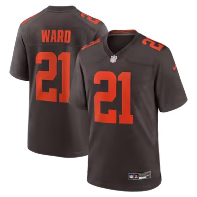 Men's Cleveland Browns #21 Denzel Ward Nike Brown Alpha Dawg Stitched Game Jersey