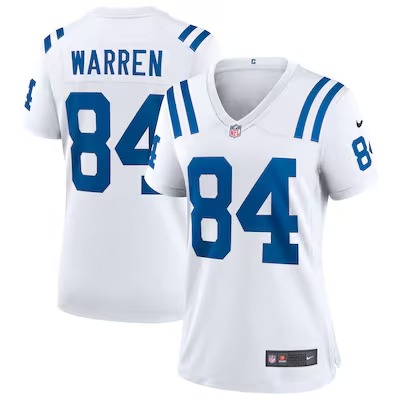 Women's Indianapolis Colts #84 Tyler Warren Nike White Stitched Game Jersey
