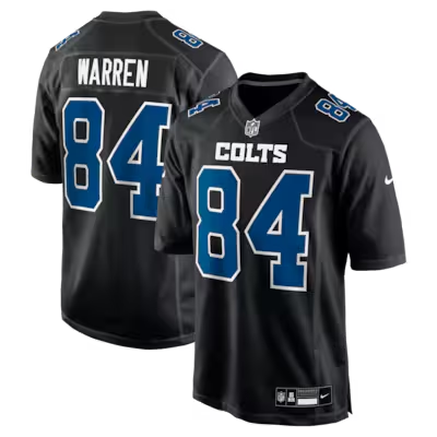 Men's Indianapolis Colts #84 Tyler Warren Nike Carbon Black Fashion Stitched Game Jersey