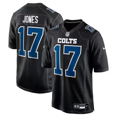 Men's Indianapolis Colts #17 Daniel Jones Nike Carbon Black Fashion Stitched Game Jersey