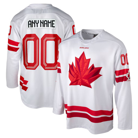 Men's Canada Hockey Custom White 2026 Stitched Hockey Jersey