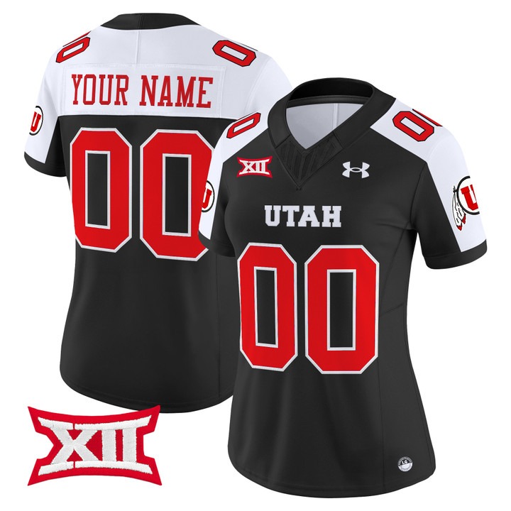 Women's Utah Utes Custom football 2025 Vapor F.U.S.E. Limited Stitched Jersey Black Alternate