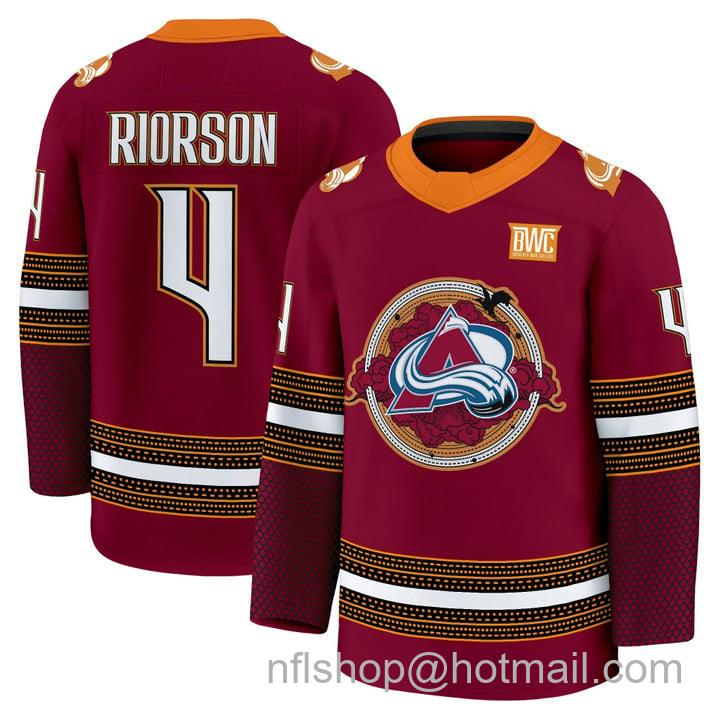 Men's Colorado Avalanche #4 Riorson 'Wingleader Edition' Premium Stitched Hockey Jersey Red