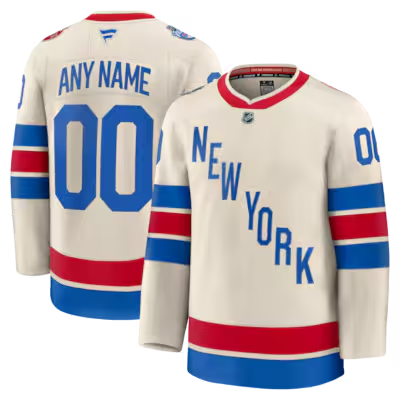 Men's New York Rangers Custom 2026 Winter Classic Premium Stitched Jersey Beige