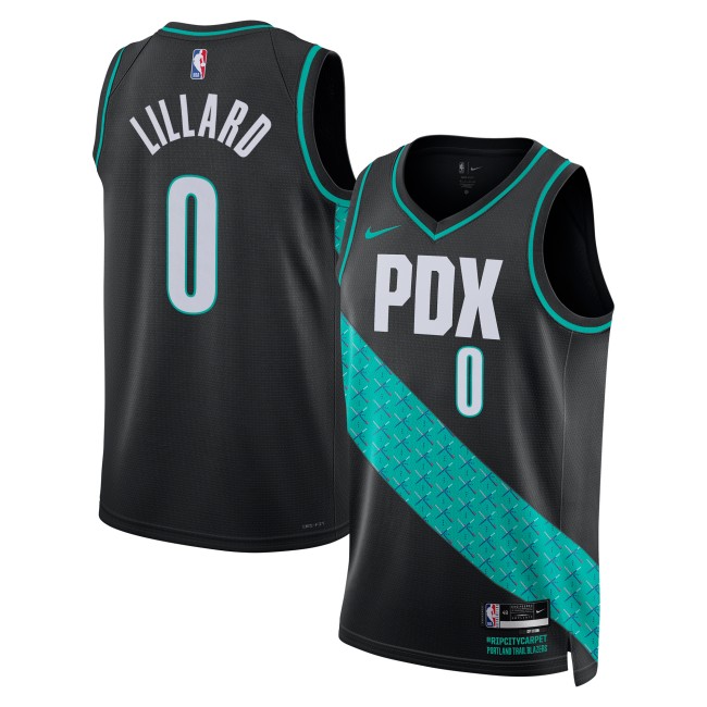 Men's Portland Trail Blazers #0 Damian Lillard Black Nike 2025-26 City Edition Stitched Swingman Jersey