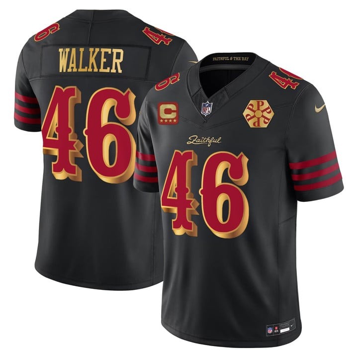 Men's San Francisco 49ers #46 Delanie Walker Black 2025 Rivalries F.U.S.E. Vapor Limited with Patch Stitched Jersey