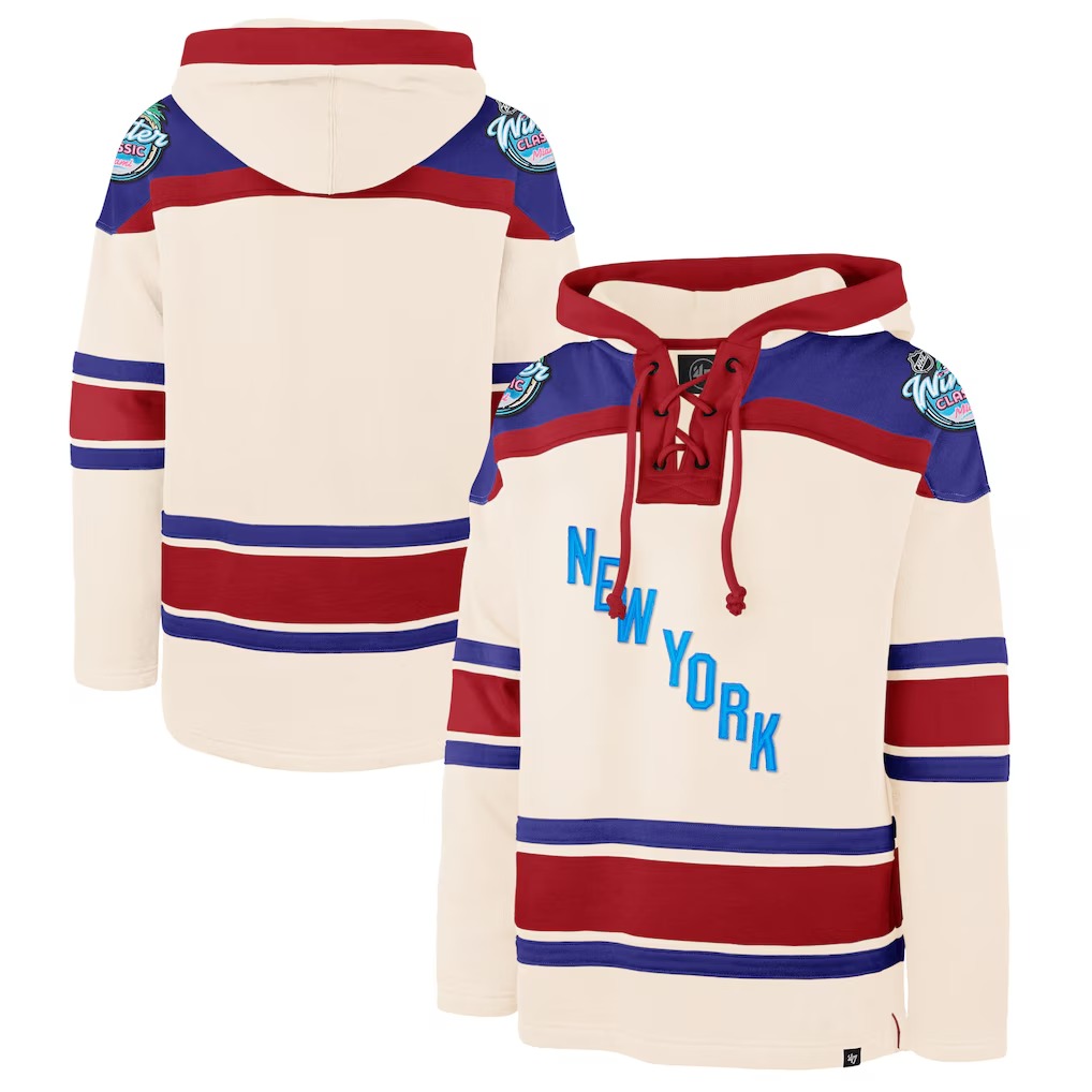 Men's New York Rangers Cream 2026 NHL Winter Classic Superior Lacer Hoodie