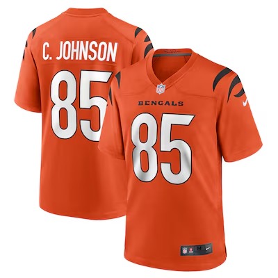 Men's Cincinnati Bengals #85 Chad Johnson Orange Nike Retired Player Alternate Stitched Game Jersey