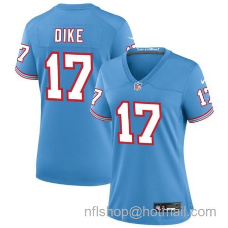 Women's Tennessee Titans Oilers #17 Chimere Dike Light Blue Throwback Stitched Vapor Untouchable Limited Jersey