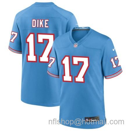 Men's Tennessee Titans Oilers #17 Chimere Dike Light Blue Throwback Stitched Vapor Untouchable Limited Jersey