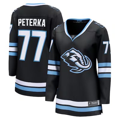 Women's Utah Mammoth #77 JJ Peterka Black Home Stitched Breakaway Player Jersey
