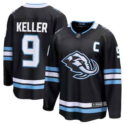 Men's Utah Mammoth #9 Clayton Keller Black Home Breakaway Player Stitched Hockey Jersey
