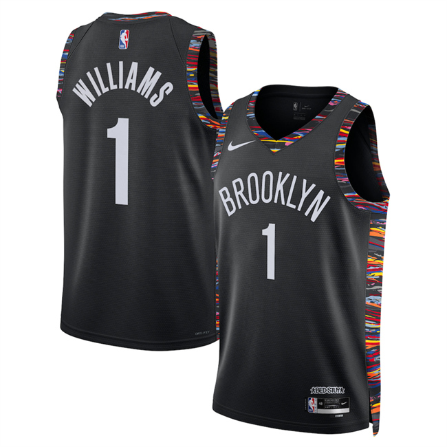 Men's Brooklyn Nets #1 Ziaire Williams Black 2025-26 City Edition Stitched Basketball Jersey