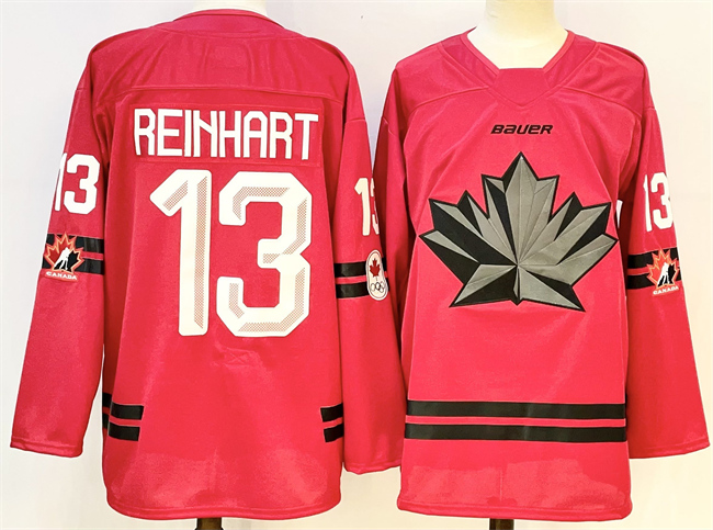 Men's Canada Hockey #13 Sam Reinhart Red Stitched Jersey