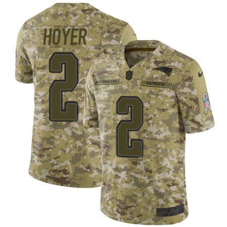 Men's New England Patriots #2 Brian Hoyer Camo Limited 2018 Salute To Service Stitched Jersey