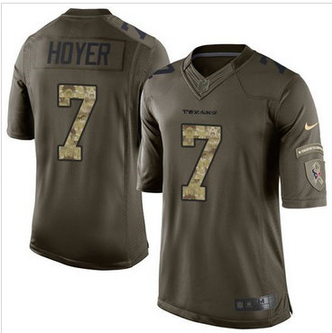 Men's Houston Texans #7 Brian Hoyer Green Limited Salute to Service Stitched Jersey