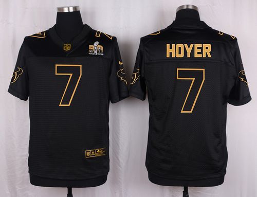 Men's Houston Texans #7 Brian Hoyer Black Gold Collection NFL Elite Pro Line Stitched Jersey