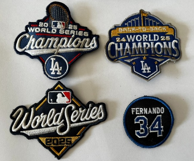 Los Angeles Dodgers 2025 World Series & Champions & Back to Back & #34 Stitched Jersey Patch