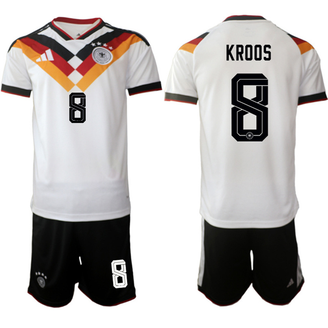 Men's Germany #8 Kroos White 2025 26 Home Soccer Jersey Suit