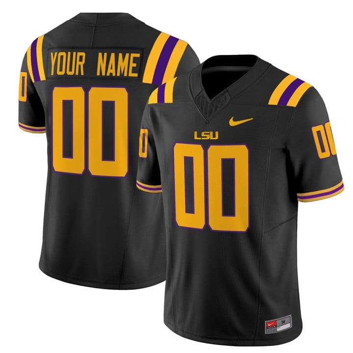 Men's LSU Tigers Custom Black F.U.S.E. Vapor Limited Stitched football Jersey