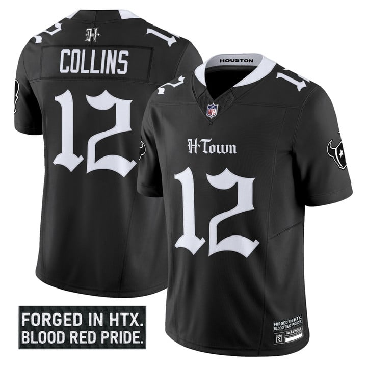 Men's Houston Texans #12 Nico Collins 'Gothic Lone Star Shadows Edition' F.U.S.E. Vapor Limited Stitched Jersey