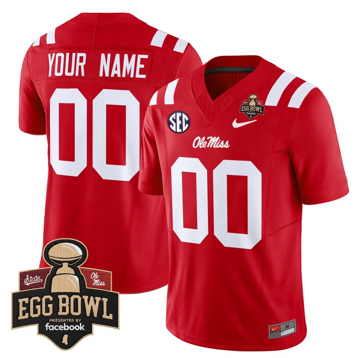 Men's Ole Miss Rebels Custom 2025 Egg Bowl F.U.S.E. Vapor Limited Stitched football Jersey Red