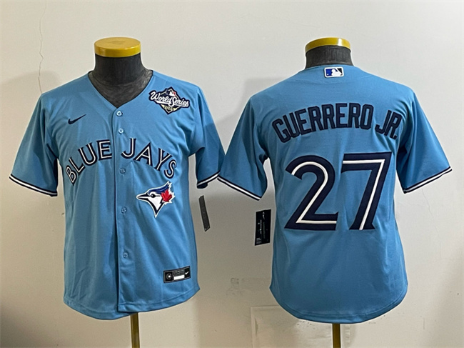 Youth Toronto Blue Jays #27 Vladimir Guerrero Jr. Blue 2025 World Series Cool Base Stitched Baseball Jersey